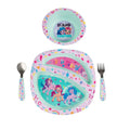 The First Years My Little Pony Mealtime Toddler Feeding Set - Includes Dishwasher Safe Toddler Plate Bowl Fork and Toddler Spoon - 4 Count